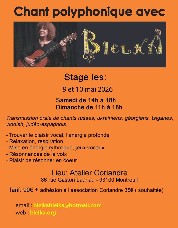 stage Bielka chant polyphonique
